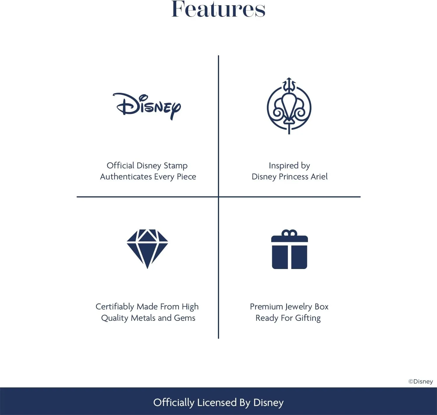 Jewelili Enchanted Disney Fine Jewelry Sterling Silver and 10K Rose Gold 1/10 CTTW Diamond Ariel Ring