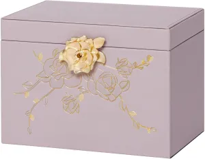 Jewelry Box with Lock for Girls: Jewelry Organizer for Dresser - 3-Drawer Earrings Storage Girls Women Gift (Grey Purple)