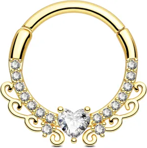 Jewseen Septum Rings 16g Heart Cartilage Hoop Earrings Septum Jewelry Helix Piercing Jewelry for Women Men