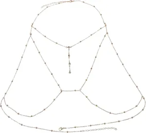 JFORYOU Nipple Rings with Body Chain Waist Chest Chain 14G Nipple Piercing Barbell Nipplerings Body Piercing Jewelry for Women