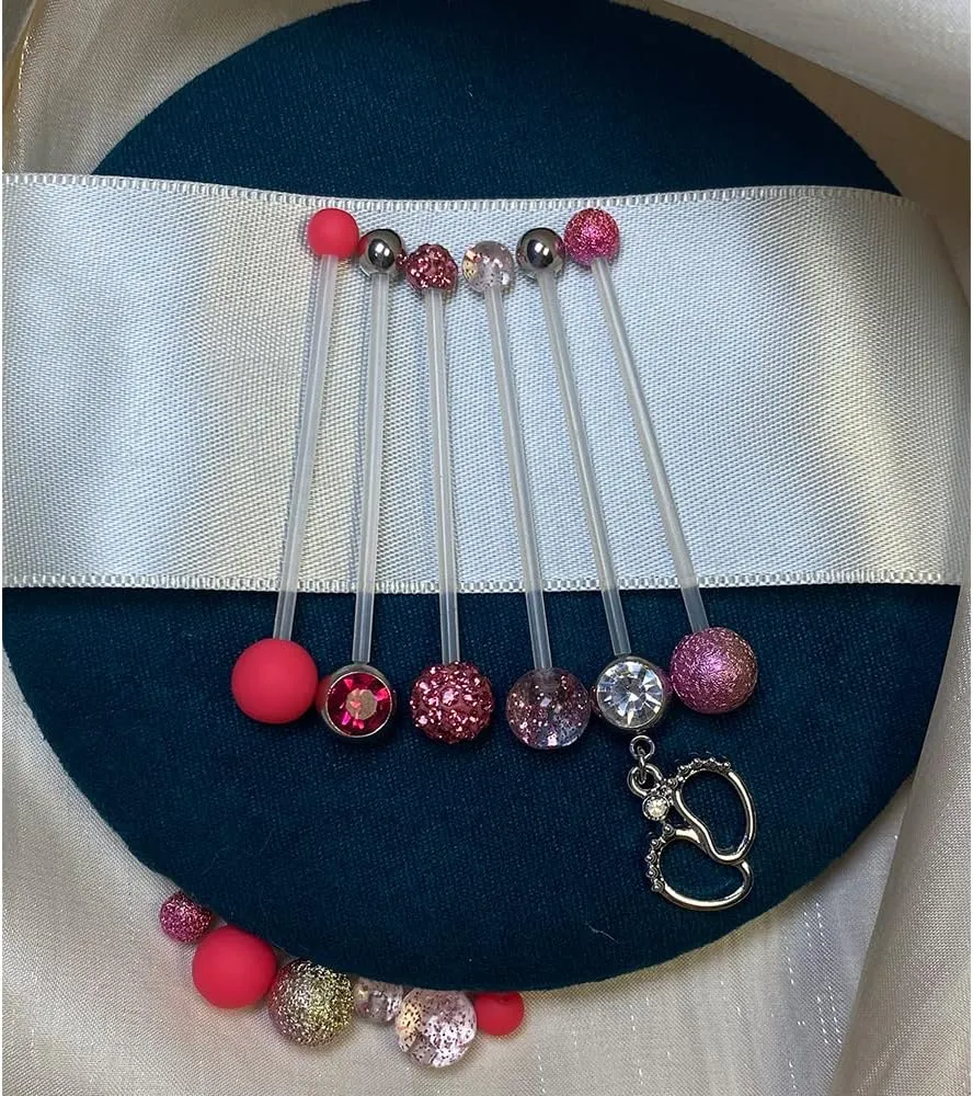 JFORYOU Pregnancy Maternity Flexible Bioplast Long Belly Button Rings Navel Retainer Body Piercing 14G 1&1/2 Inch Length Varied Style
