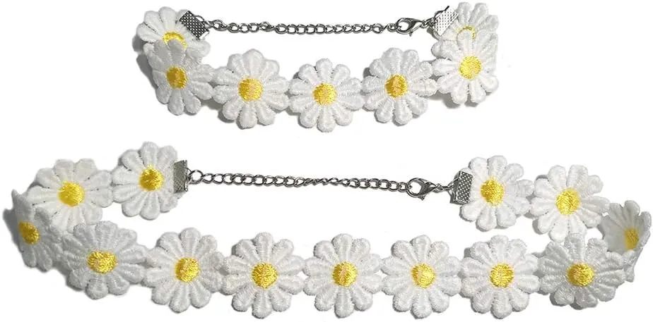 JOYID Sweet Sunflower Pearl Leaf Pendant Necklace Resin Daisy Flower Clavicular Chain Fashion Jewelry for Women