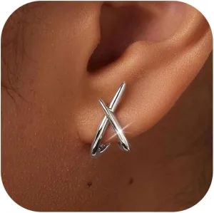 JUNVirtuous Gold Earrings for Women Trendy, 14K Plated Gold Stud for Women Dainty Minimalist Earrings Lightweight Simple Unique Stud Hypoallergenic Jewelry