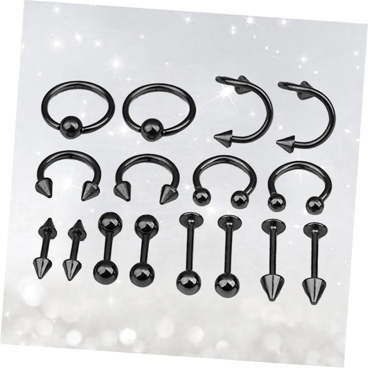 KESYOO Tongue Ring Studs Nose Jewelry Piercing Jewelry Body Jewlery Women Piercing Jewellery Tongue Bar Black