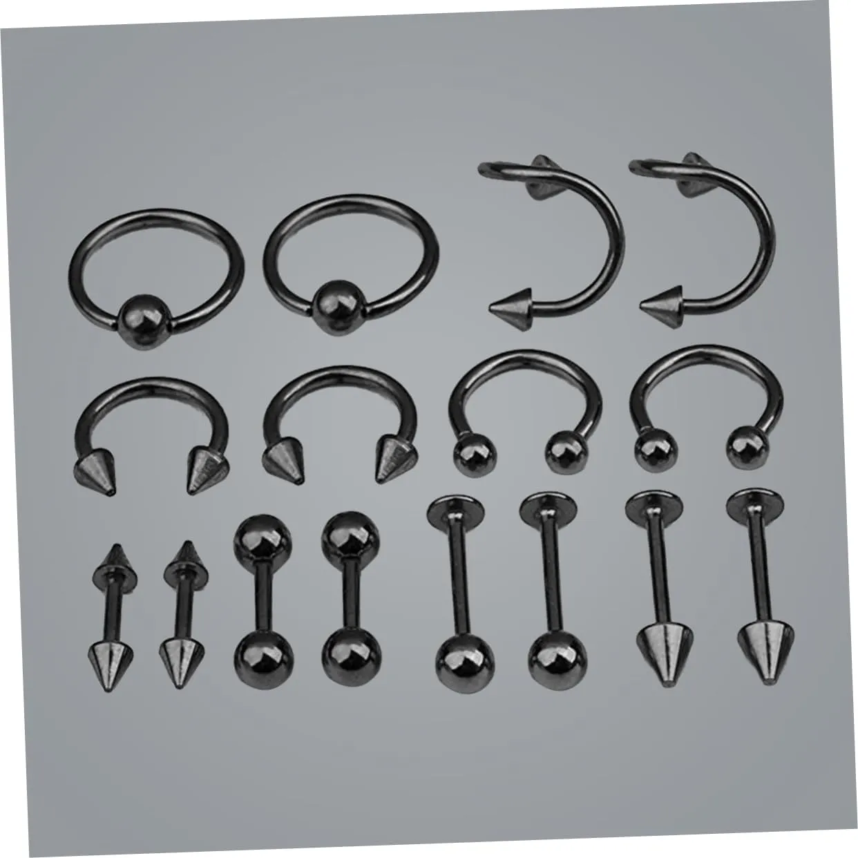 KESYOO Tongue Ring Studs Nose Jewelry Piercing Jewelry Body Jewlery Women Piercing Jewellery Tongue Bar Black