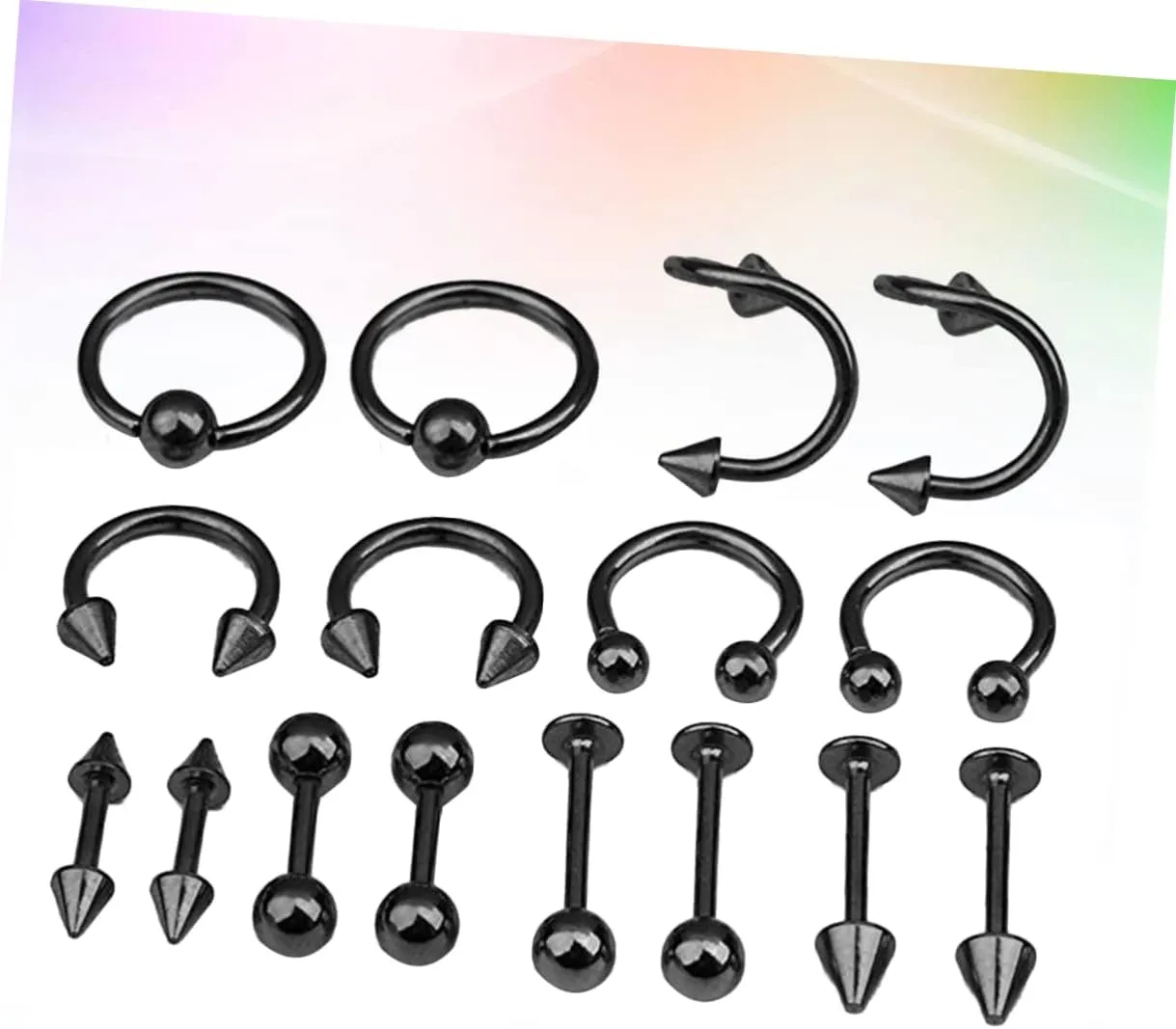 KESYOO Tongue Ring Studs Nose Jewelry Piercing Jewelry Body Jewlery Women Piercing Jewellery Tongue Bar Black