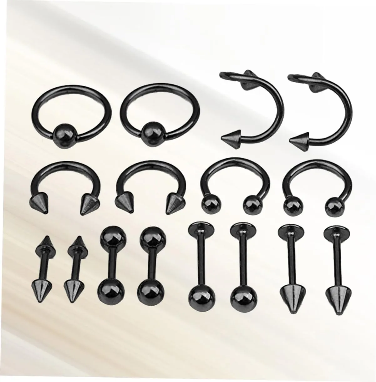 KESYOO Tongue Ring Studs Nose Jewelry Piercing Jewelry Body Jewlery Women Piercing Jewellery Tongue Bar Black