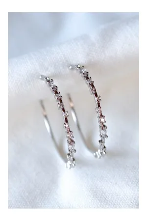 Kinsey Designs Silver Large Chase Hoop Earring With Cubic Zirconia