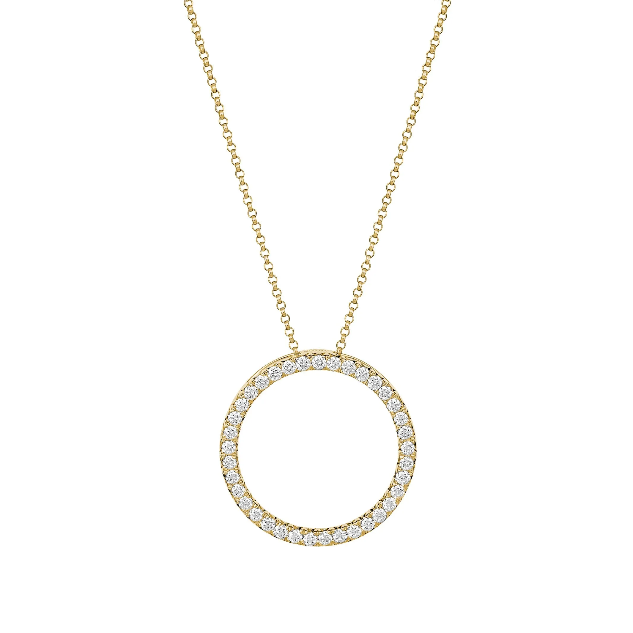 Krisscut Full Moon Pendant | 18K Yellow Gold