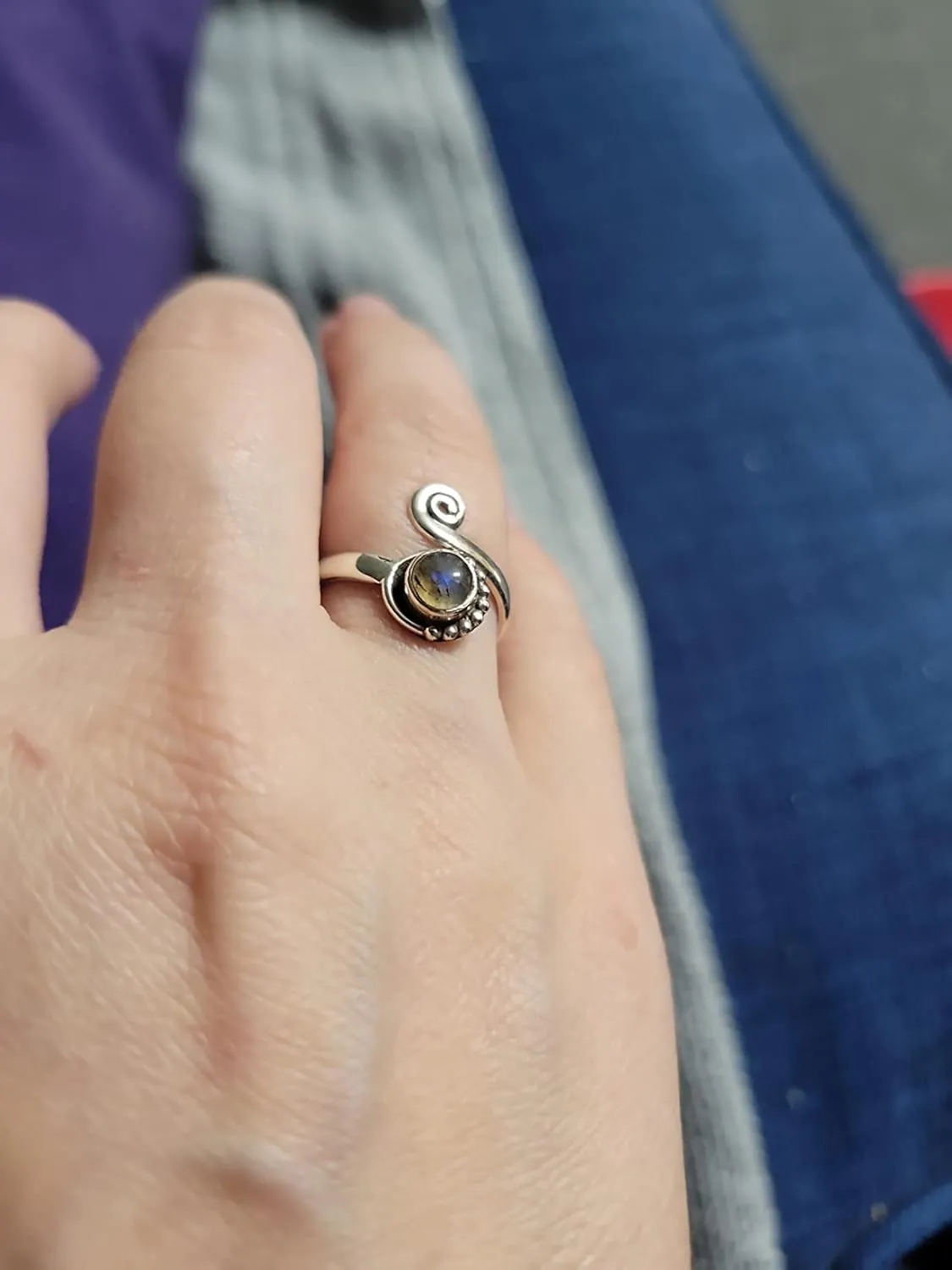 Labradorite Stone Toe Ring 925 Sterling Silver Ring Feet Body Jewellery Handame Toe Ring Gemstone Adjustable Toering For Girls Women Gift Jewellery Labradorite Stone Ring Midi Ring