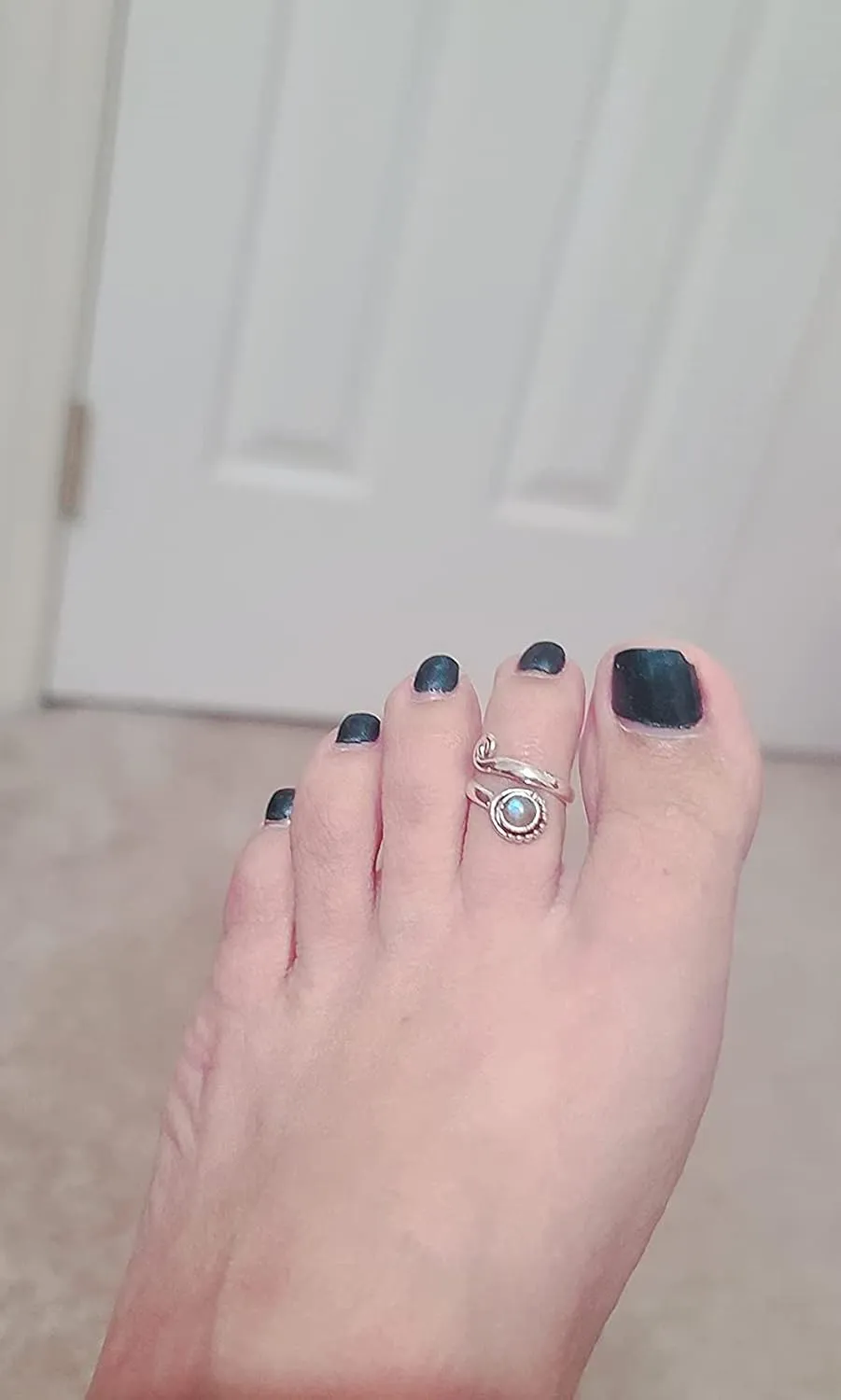 Labradorite Stone Toe Ring 925 Sterling Silver Ring Feet Body Jewellery Handame Toe Ring Gemstone Adjustable Toering For Girls Women Gift Jewellery Labradorite Stone Ring Midi Ring