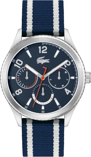 Lacoste Men's Deuce Quartz Multifunction Water-Resistant Chronograph Watch with Recycled Ocean Waste Strap, Model: 2011290