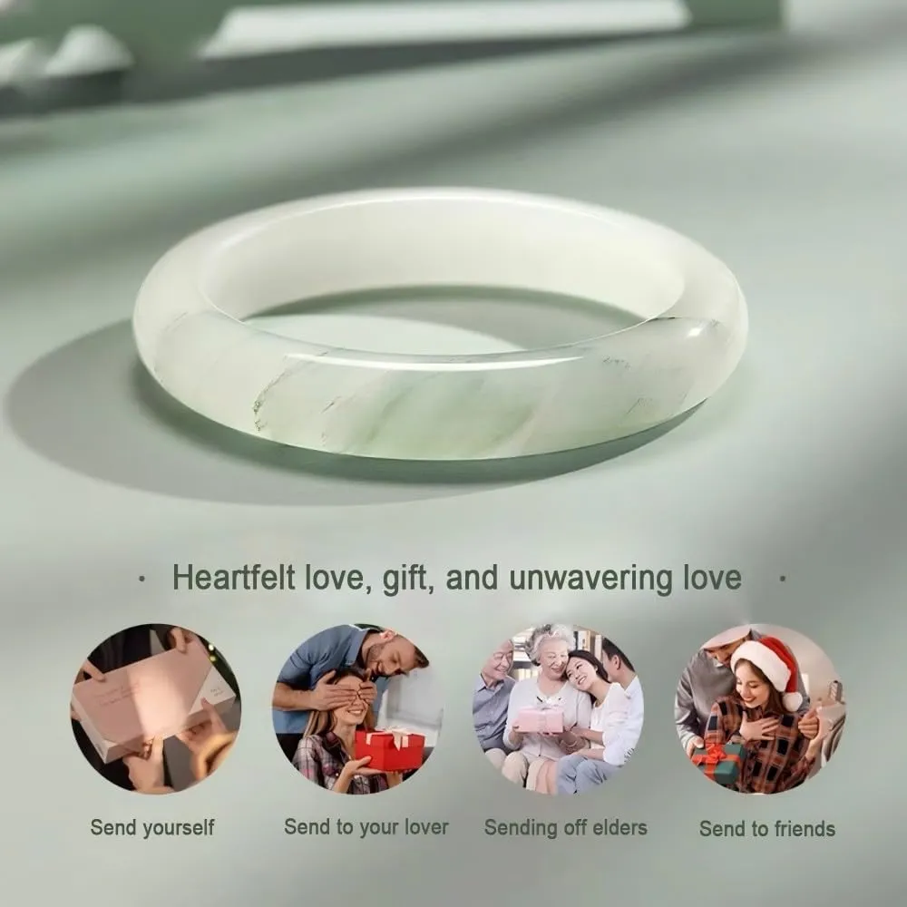 Ladies' Solid Color Tianshan Emerald Round Bracelet Natural Gem Lucky Jewelry Gift for Mom