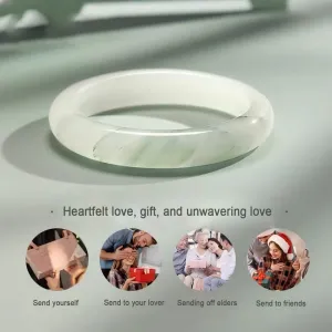 Ladies' Solid Color Tianshan Emerald Round Bracelet Natural Gem Lucky Jewelry Gift for Mom