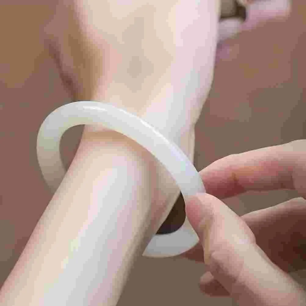 Ladies' Solid Color Tianshan Emerald Round Bracelet Natural Gem Lucky Jewelry Gift for Mom