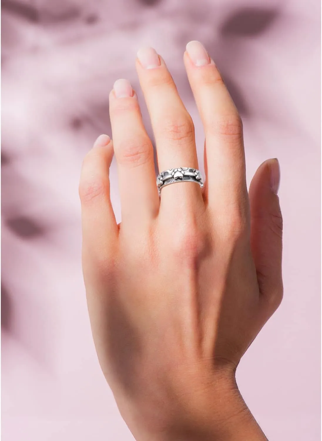 Ladytree Anxiety Relieve Rings 925 Sterling Silver Spinner Fidget Ring Worry Stress Relieving Boredom ADHD Autism Ring Platinum Plated Jewelry Birthday Gifts for Women Men