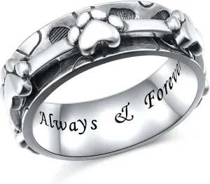 Ladytree Anxiety Relieve Rings 925 Sterling Silver Spinner Fidget Ring Worry Stress Relieving Boredom ADHD Autism Ring Platinum Plated Jewelry Birthday Gifts for Women Men