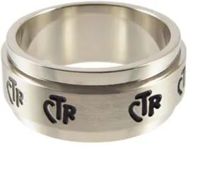 LDS Unisex Stainless Steel Wide Spinner CTR Choose the Right Ring - LDS Rings