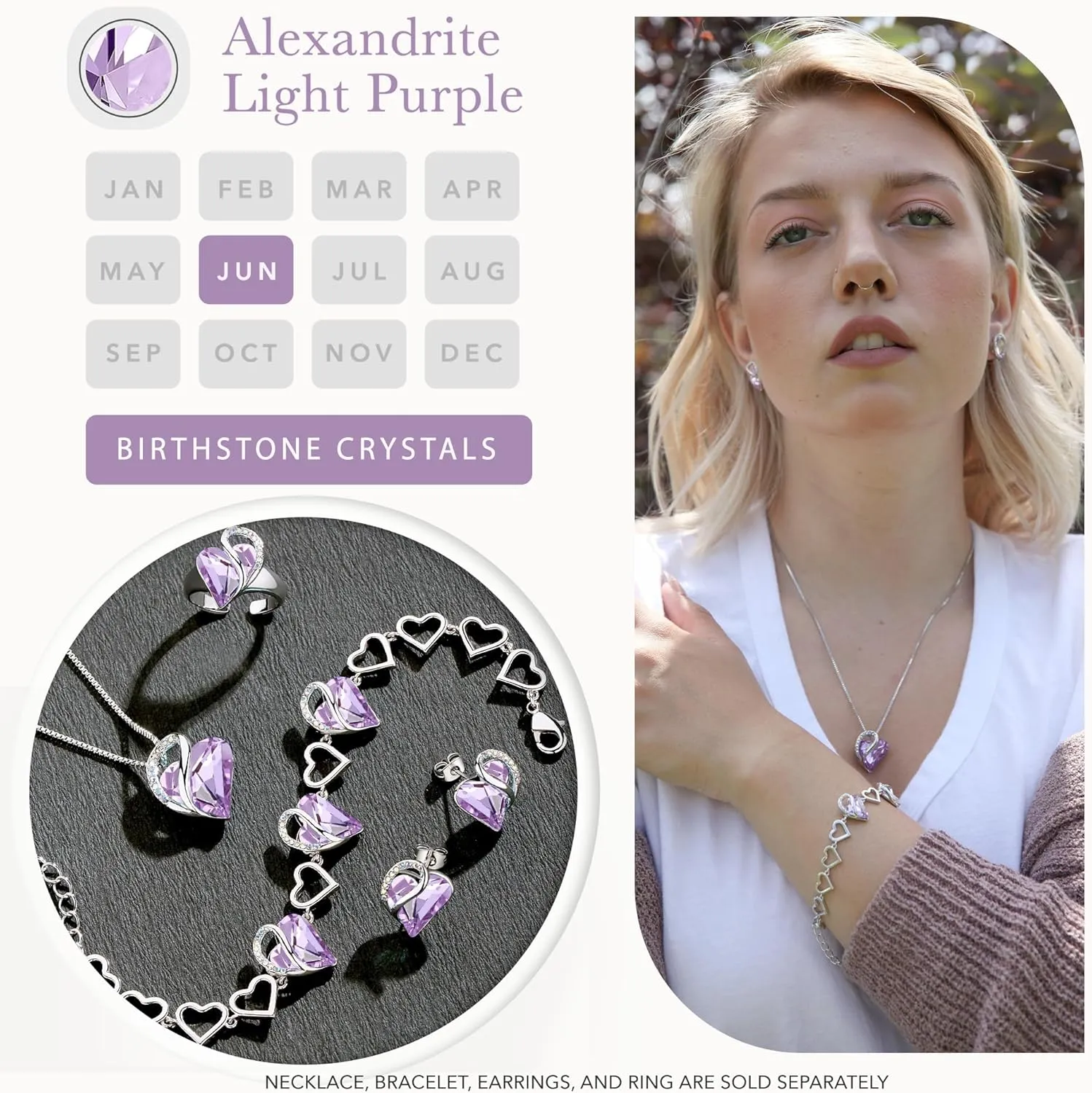 Leafael Mothers Day Gift Necklaces for Women, Infinity Love Heart Pendant with Birthstone Crystals, Silver Plated 18 plus 2 inch Chain, Birthday Jewelry for Mom and Wife