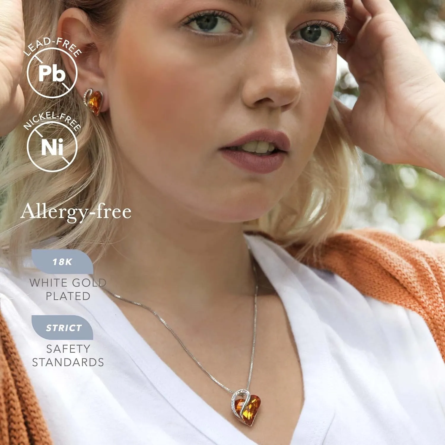 Leafael Mothers Day Gift Necklaces for Women, Infinity Love Heart Pendant with Birthstone Crystals, Silver Plated 18 plus 2 inch Chain, Birthday Jewelry for Mom and Wife