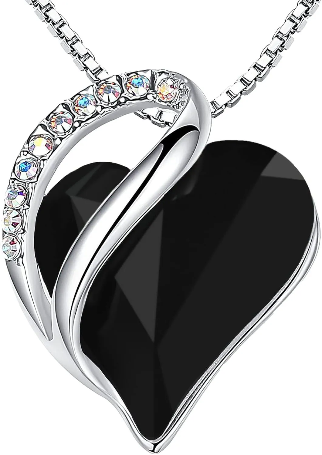 Leafael Mothers Day Gift Necklaces for Women, Infinity Love Heart Pendant with Birthstone Crystals, Silver Plated 18 plus 2 inch Chain, Birthday Jewelry for Mom and Wife