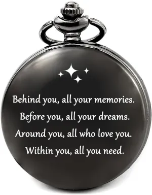 levonta Graduation Gifts for Him College or High School, Graduation Party Supplies, Engraved Pocket Watch (All Your Dreams)