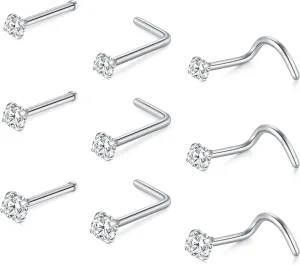 Longita Nose Studs 18g 20g 22g - Silver & Gold Nose Rings & Screws