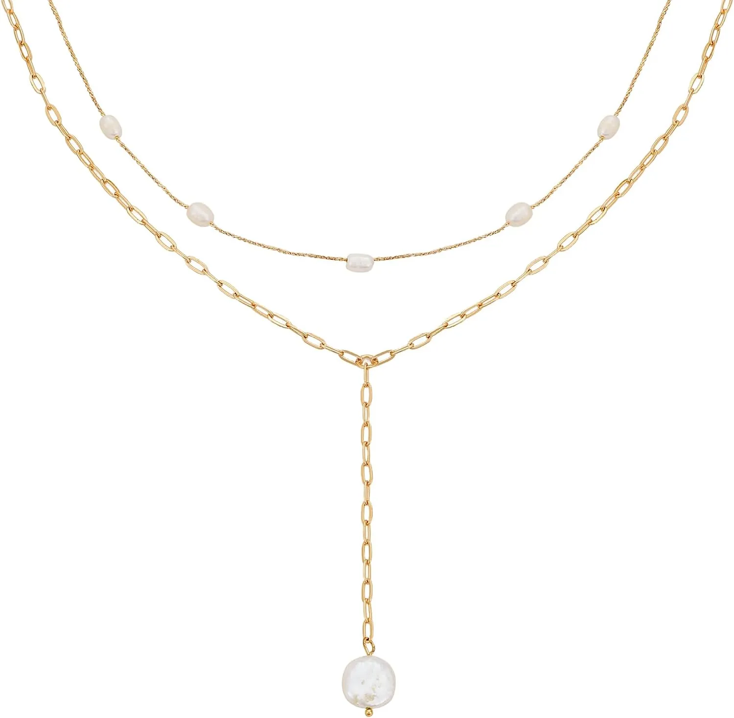 Lucky Brand 2 Layer Fresh Water Pearl Pendant Necklace