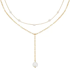 Lucky Brand 2 Layer Fresh Water Pearl Pendant Necklace