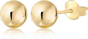 MASSETE Gold Ball Stud Earrings for Women and Girls | 10k, 14k | White Yellow or Rose Gold | 5mm -12mm | Nickel Free
