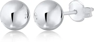 MASSETE Gold Ball Stud Earrings for Women and Girls | 10k, 14k | White Yellow or Rose Gold | 5mm -12mm | Nickel Free
