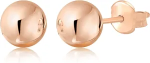 MASSETE Gold Ball Stud Earrings for Women and Girls | 10k, 14k | White Yellow or Rose Gold | 5mm -12mm | Nickel Free