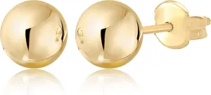 MASSETE Gold Ball Stud Earrings for Women and Girls | 10k, 14k | White Yellow or Rose Gold | 5mm -12mm | Nickel Free