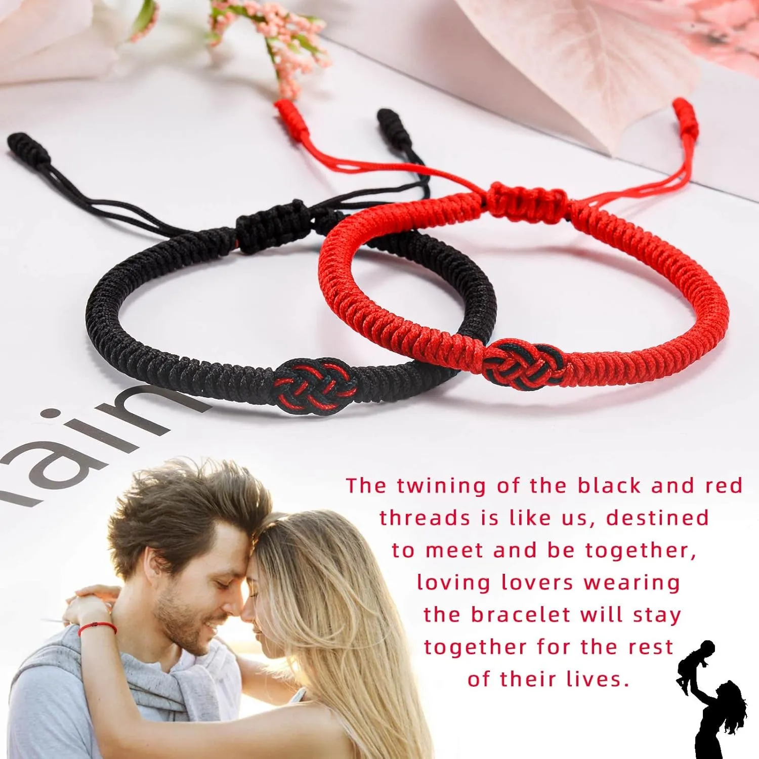 Matching Bracelets for Couple Anniversary Birthday Christmas Him and Her Long Distance Relationship Bracelets for Girlfriend Boyfriend Husband Wife