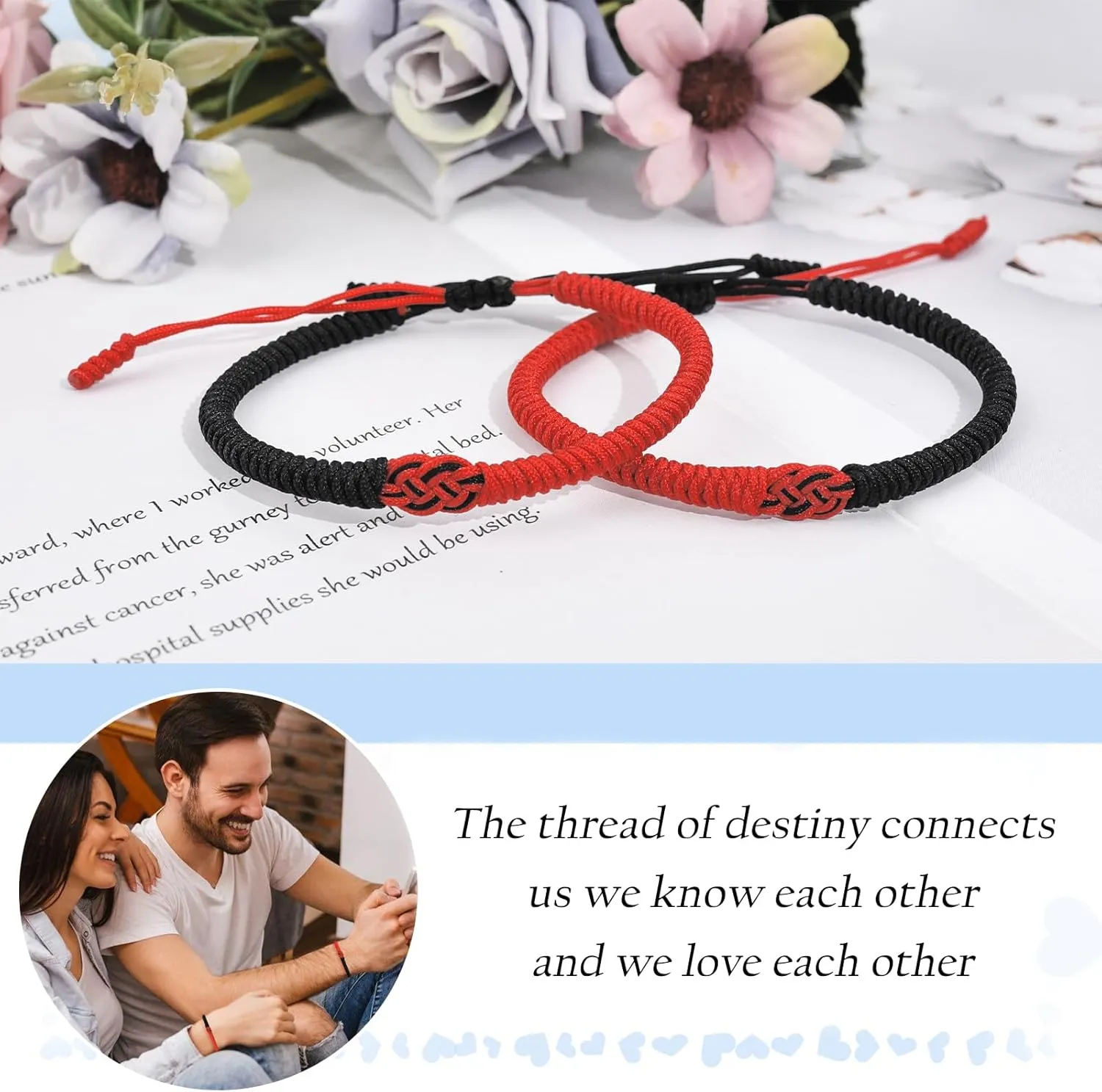 Matching Bracelets for Couple Anniversary Birthday Christmas Him and Her Long Distance Relationship Bracelets for Girlfriend Boyfriend Husband Wife