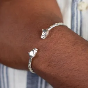 Medium Panther Heads Bangle with Diamante Pattern