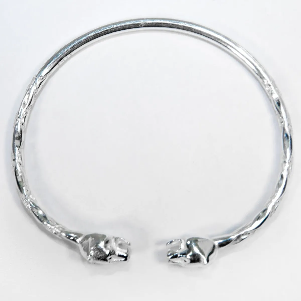 Medium Panther Heads Bangle with Diamante Pattern