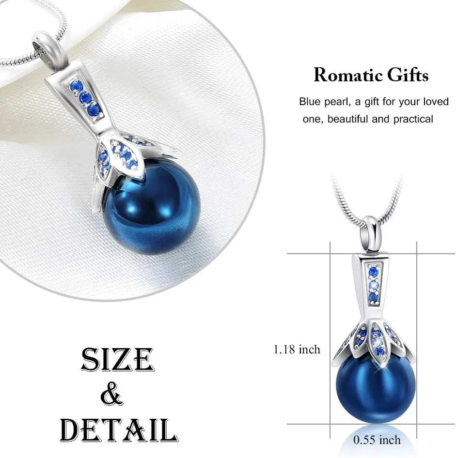 Memorial Jewelry Pearl Urn Necklace - Cremation Ashes Holder Keepsake for Women