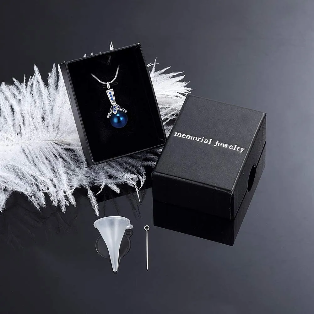 Memorial Jewelry Pearl Urn Necklace - Cremation Ashes Holder Keepsake for Women