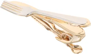 Men's Tie Clip Stylish Fork Knife Shape Tie Pin for Formal Suit Accessories