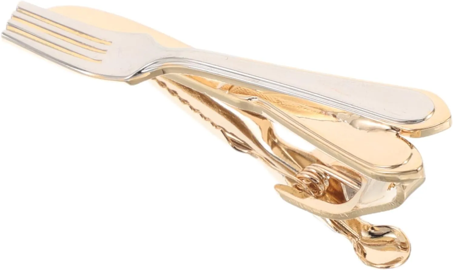 Men's Tie Clip Stylish Fork Knife Shape Tie Pin for Formal Suit Accessories