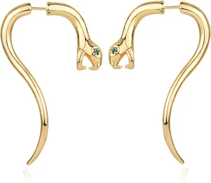 MEVECCO Dainty Snake Earrings Studs for Women - 18K Gold Plated Boho Small Tiny Minimalist Stud Earrings