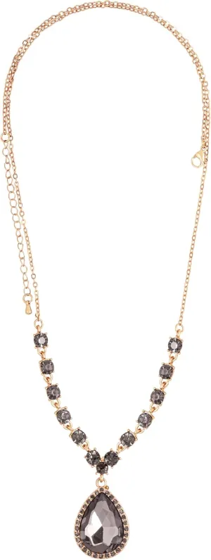 MINACHI Medieval Vintage Sparkle Shiny Rhinestone Pendant Necklace, Royal Temperament Holidays Christmas Jewelry for Women