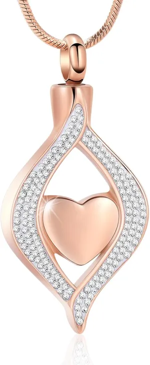 Minicremation Cremation Jewelry for Ashes Eye of My Heart Urn Necklace Pendants Ashes for Women Men Keepsake Memorial Urn Necklace for Pet Human