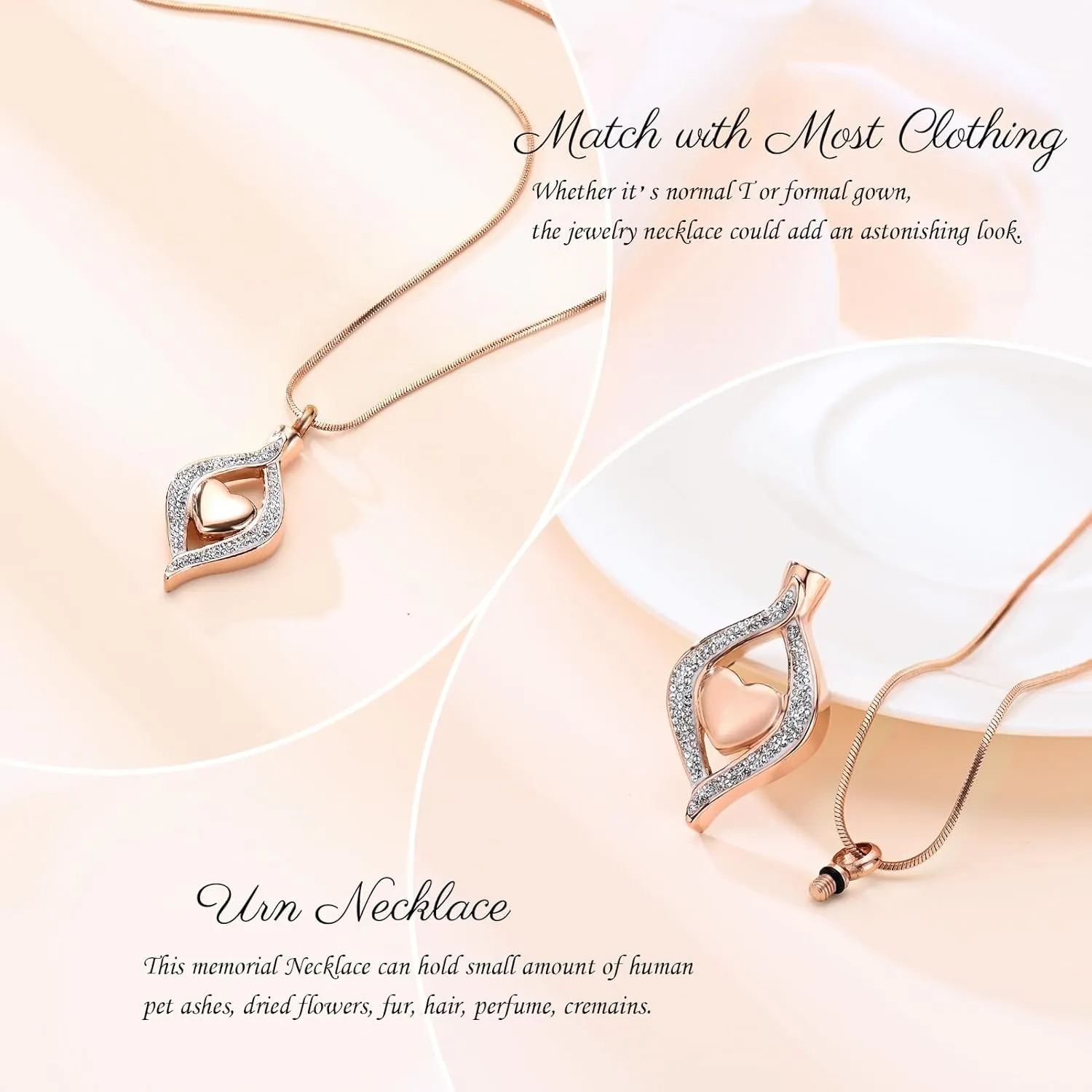 Minicremation Cremation Jewelry for Ashes Eye of My Heart Urn Necklace Pendants Ashes for Women Men Keepsake Memorial Urn Necklace for Pet Human