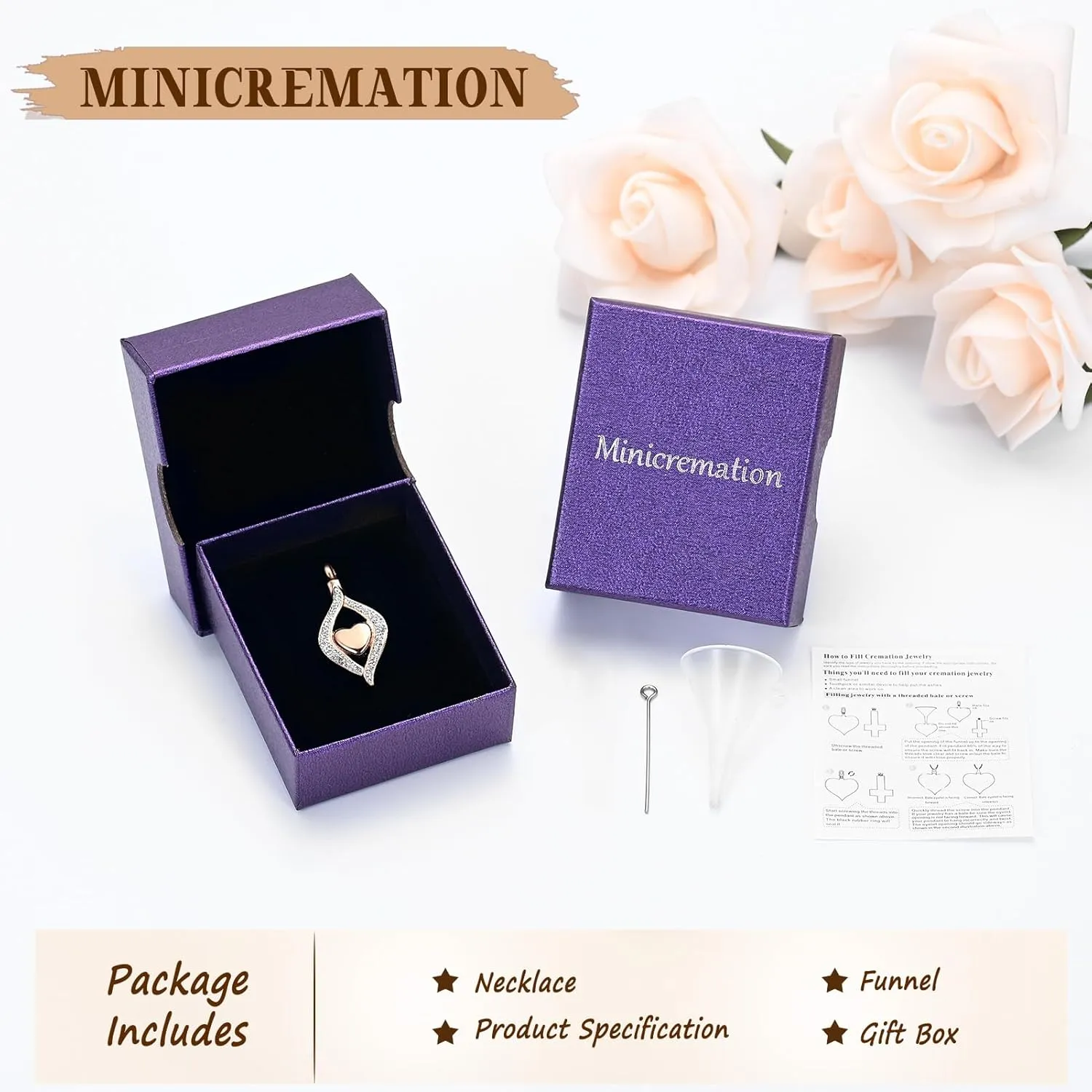Minicremation Cremation Jewelry for Ashes Eye of My Heart Urn Necklace Pendants Ashes for Women Men Keepsake Memorial Urn Necklace for Pet Human