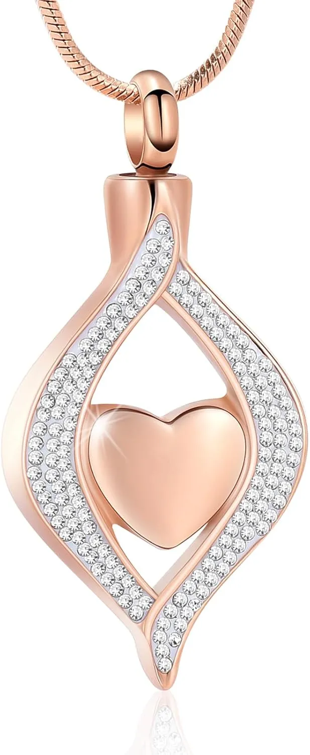 Minicremation Cremation Jewelry for Ashes Eye of My Heart Urn Necklace Pendants Ashes for Women Men Keepsake Memorial Urn Necklace for Pet Human
