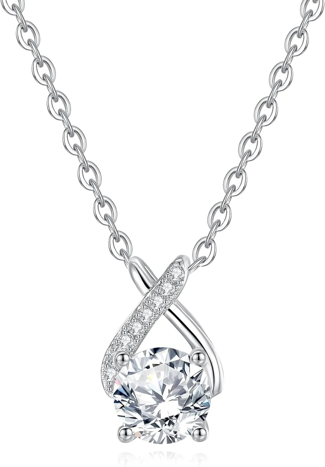Moissanite Exquisite Pendant Necklace For Women Jewelry Gift For Women 18k White Gold 925 Sterling Silver Necklace