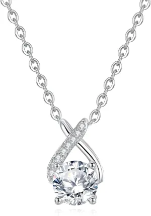 Moissanite Exquisite Pendant Necklace For Women Jewelry Gift For Women 18k White Gold 925 Sterling Silver Necklace