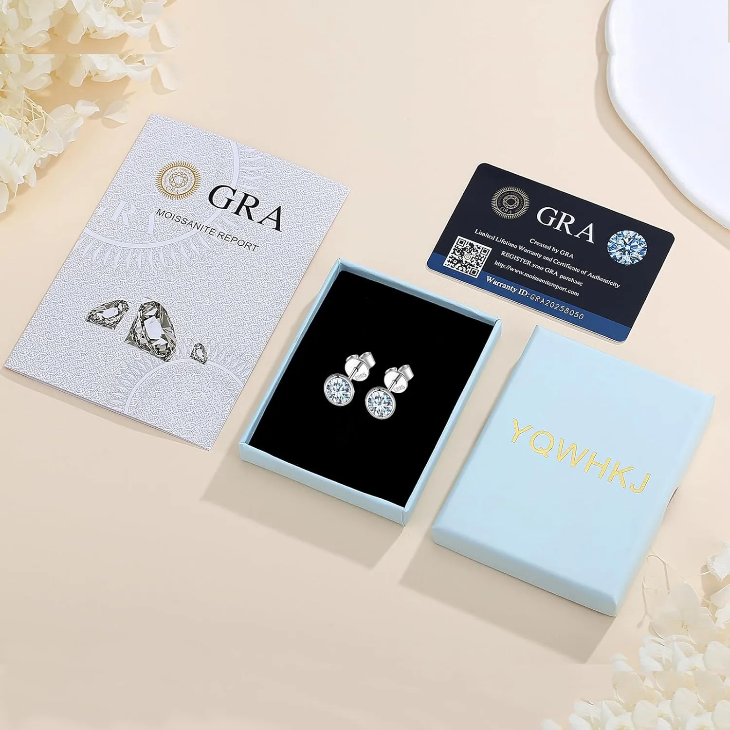 Moissanite Stud Earrings for Women, 925 Sterling Silver 1-2Carat Moissanite D Color Stud Earrings Perfect Jewelry Gifts